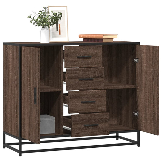 Sideboard Brown Oak 92x35x76 cm Engineered Wood