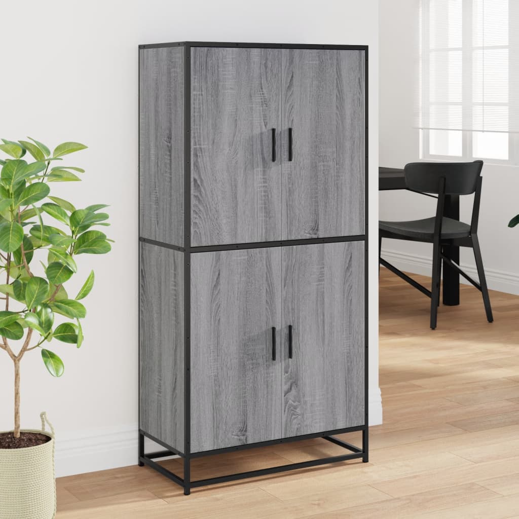 Highboard Grey Sonoma 68x35x139 cm Engineered Wood