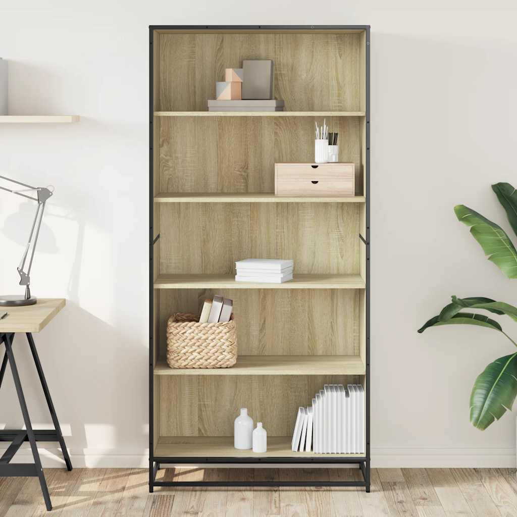 Bookcase Sonoma Oak 80.5x35x170.5 cm Engineered Wood