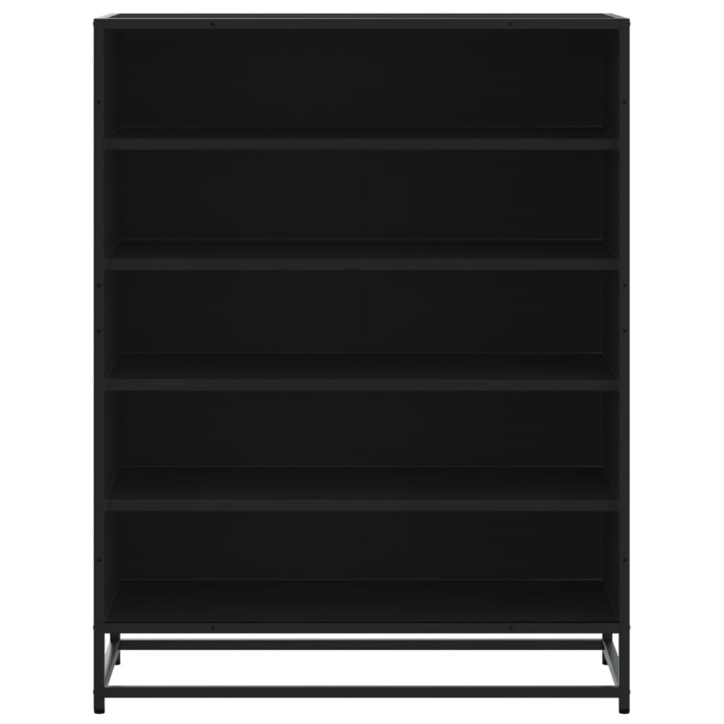 Shoe Cabinet Black 75x38x97.5 cm Engineered Wood and Metal