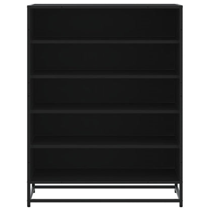 Shoe Cabinet Black 75x38x97.5 cm Engineered Wood and Metal