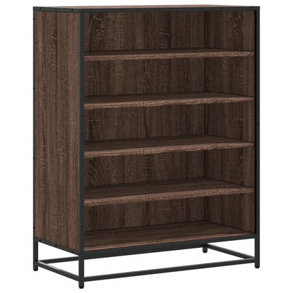 Shoe Cabinet Brown Oak 75x38x97.5 cm Engineered Wood and Metal