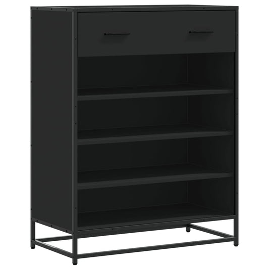 Shoe Cabinet Black 75x38x97.5 cm Engineered Wood and Metal