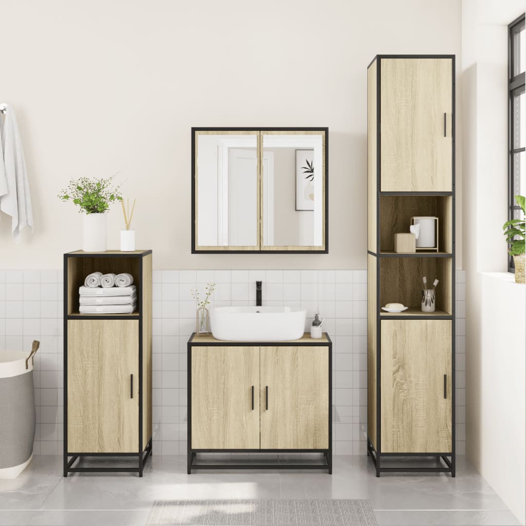 Bathroom Cabinet | Sonoma oak | Engineered Wood | Tall | Bathroom Cabinet