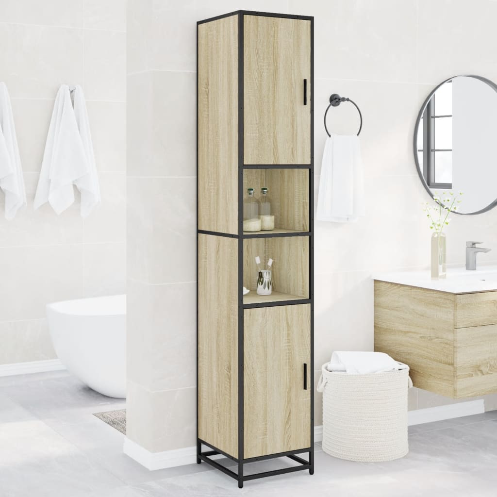 Bathroom Cabinet | Sonoma oak | Engineered Wood | Tall | Bathroom Cabinet
