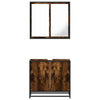 2 Piece Bathroom Furniture Set Smoked Oak Engineered Wood