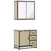 2 Piece Bathroom Furniture Set Sonoma Oak Engineered Wood