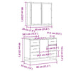 2 Piece Bathroom Furniture Set Grey Sonoma Engineered Wood