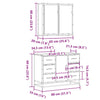 2 Piece Bathroom Furniture Set Brown Oak Engineered Wood