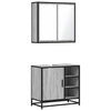 2 Piece Bathroom Furniture Set Grey Sonoma Engineered Wood
