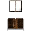 2 Piece Bathroom Furniture Set Smoked Oak Engineered Wood