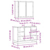 2 Piece Bathroom Furniture Set Brown Oak Engineered Wood