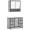 2 Piece Bathroom Furniture Set Grey Sonoma Engineered Wood