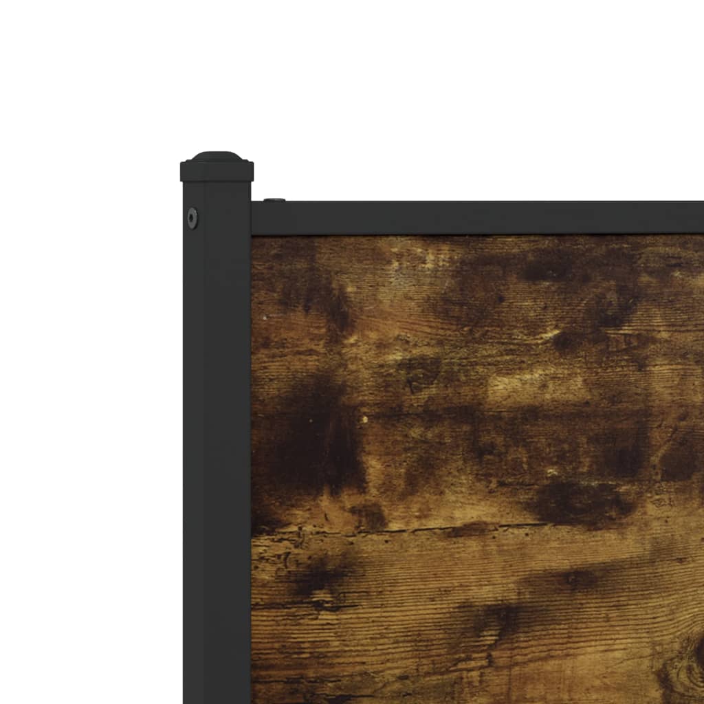 Metal Bed Frame without Mattress Smoked Oak 200x200 cm