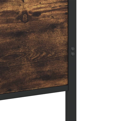 Metal Bed Frame without Mattress Smoked Oak 140x190 cm