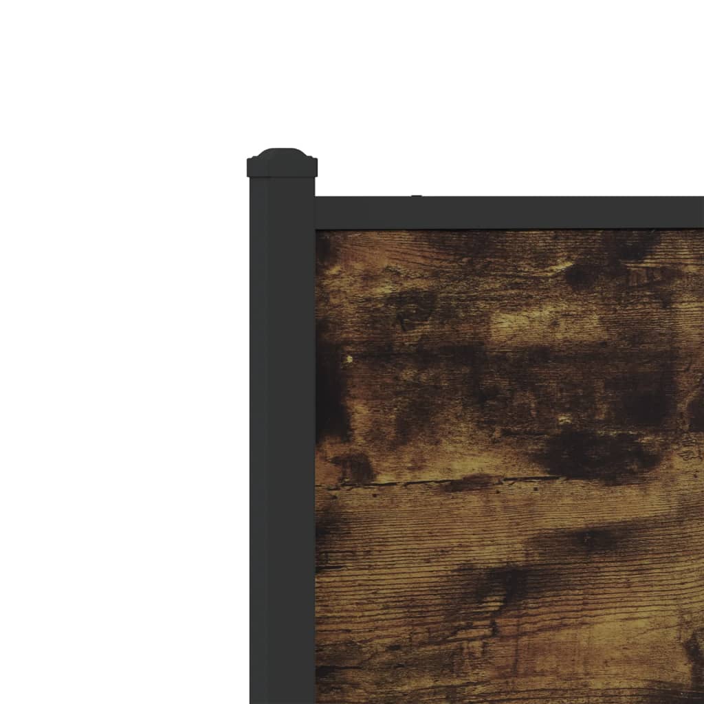 Metal Bed Frame without Mattress Smoked Oak 140x190 cm