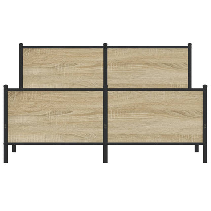 Metal Bed Frame without Mattress Sonoma Oak 160x200 cm