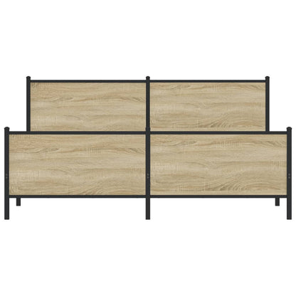 Metal Bed Frame without Mattress Sonoma Oak 183x213 cm