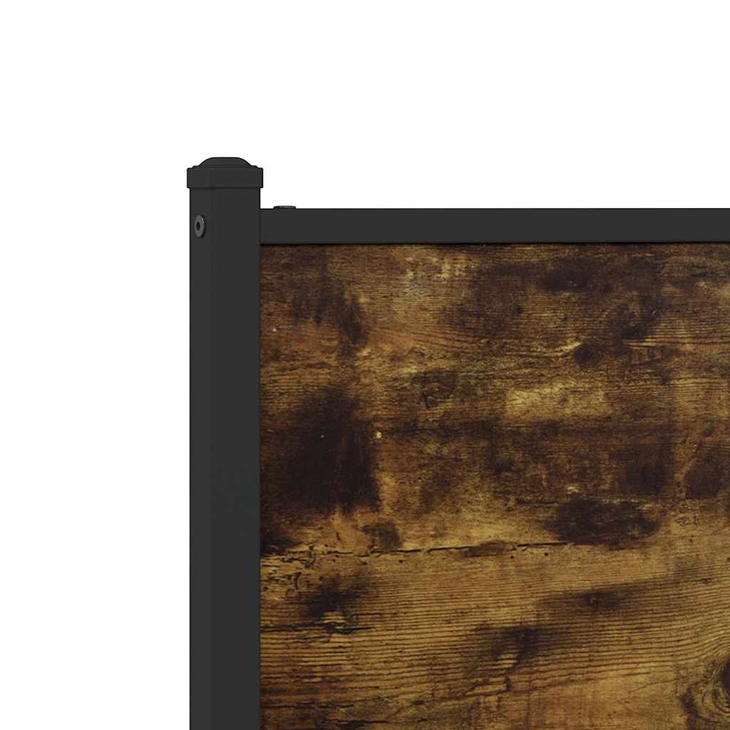 Metal Bed Frame without Mattress Smoked Oak 200x200 cm