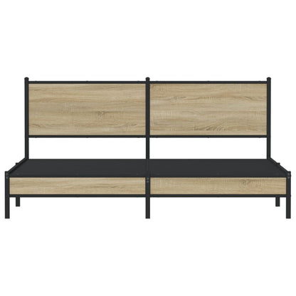 Metal Bed Frame without Mattress Sonoma Oak 183x213 cm