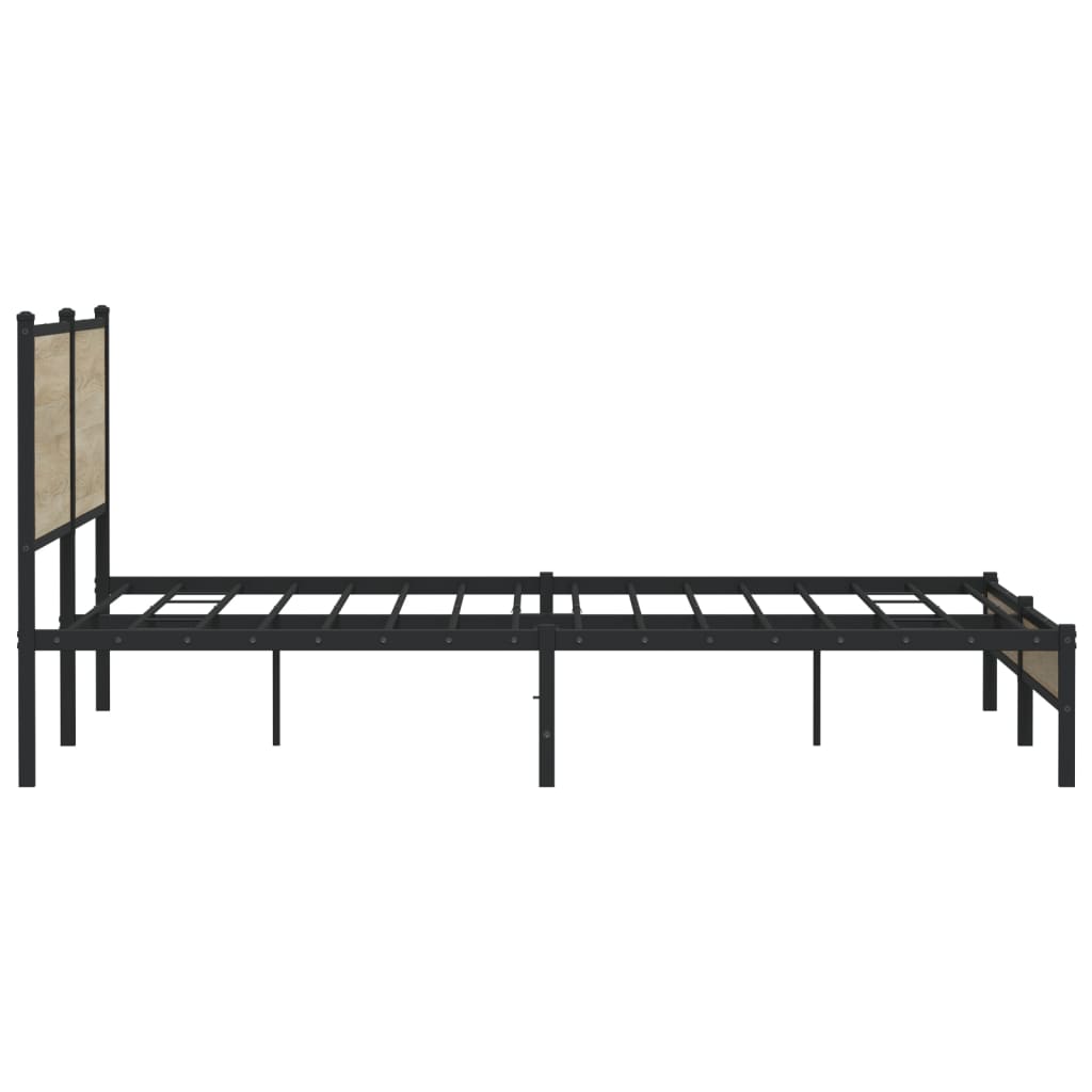 Metal Bed Frame without Mattress Sonoma Oak 200x200 cm