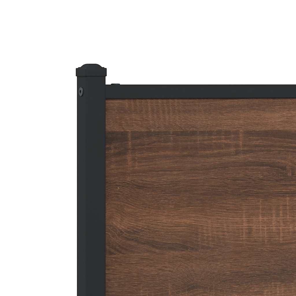 Metal Bed Frame without Mattress Brown Oak 200x200 cm