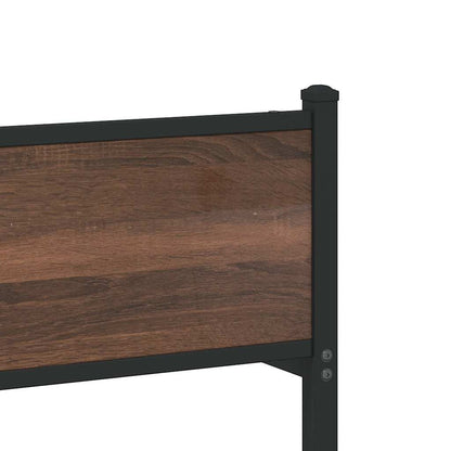 Metal Bed Frame without Mattress Brown Oak 200x200 cm