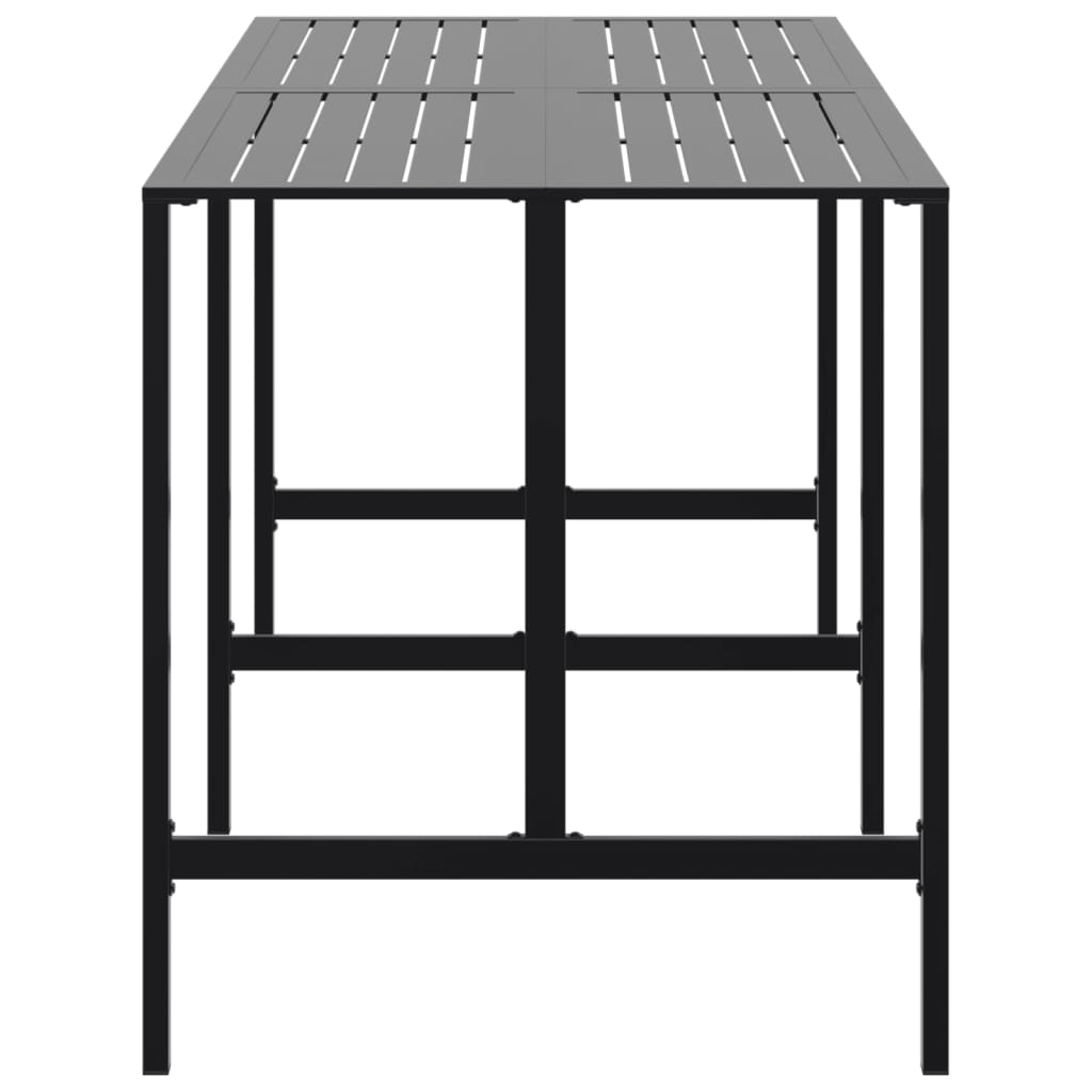 Bar Table Black 200x100x110 cm Powder-coated Steel