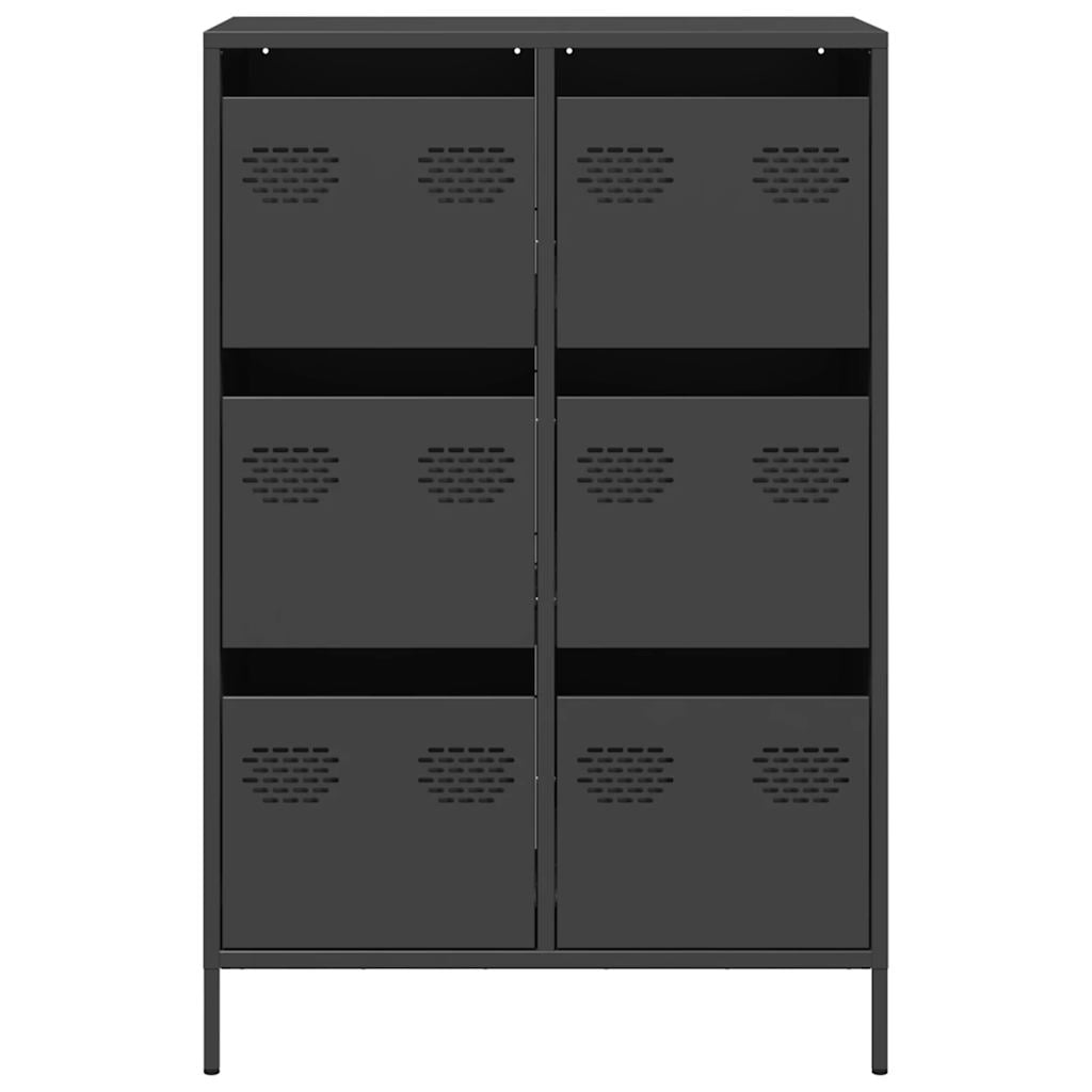 Highboard Black 68x39x101.5 cm Steel