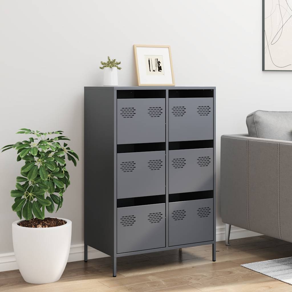 Highboard Anthracite 68x39x101.5 cm Steel