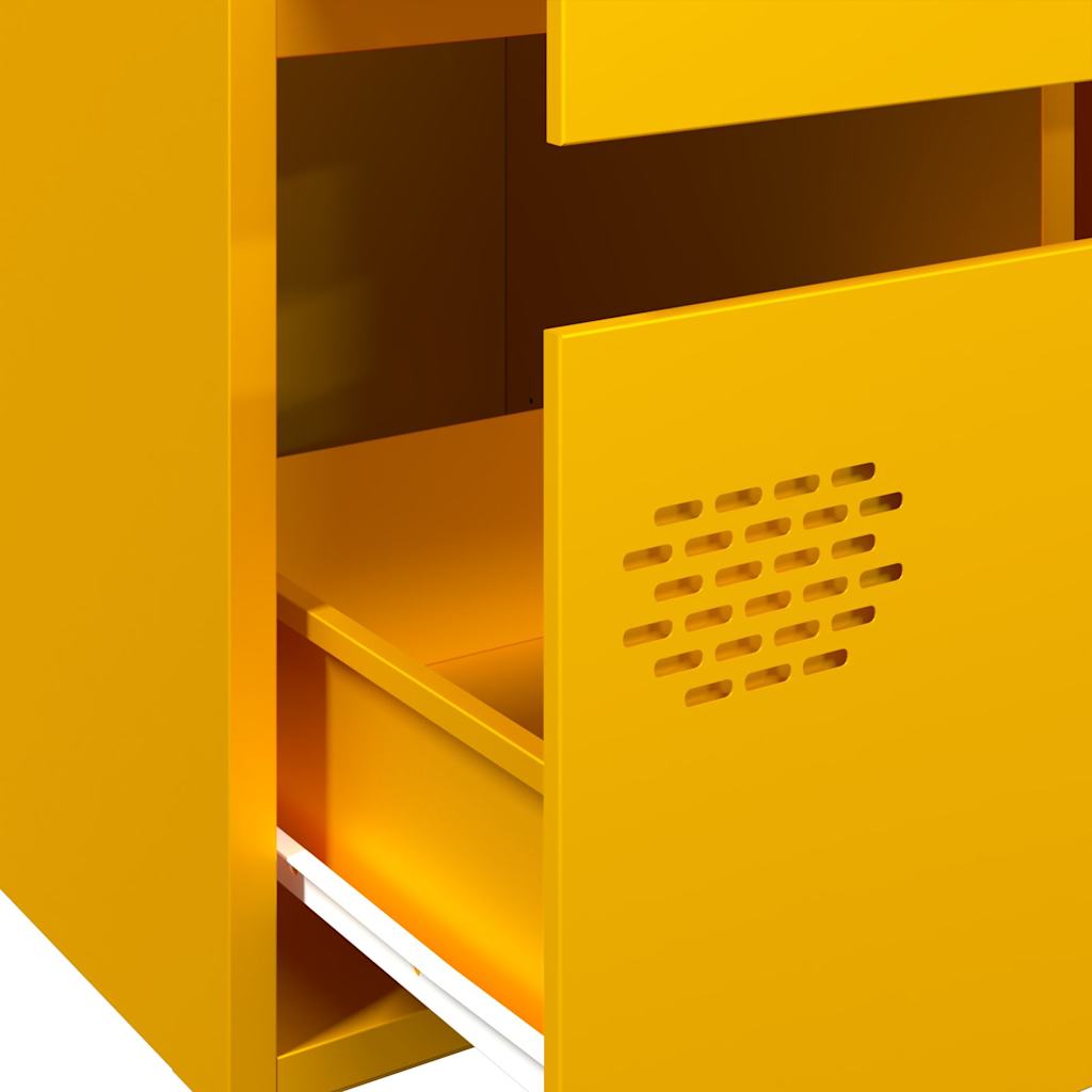 Highboard Mustard Yellow 68x39x101.5 cm Steel
