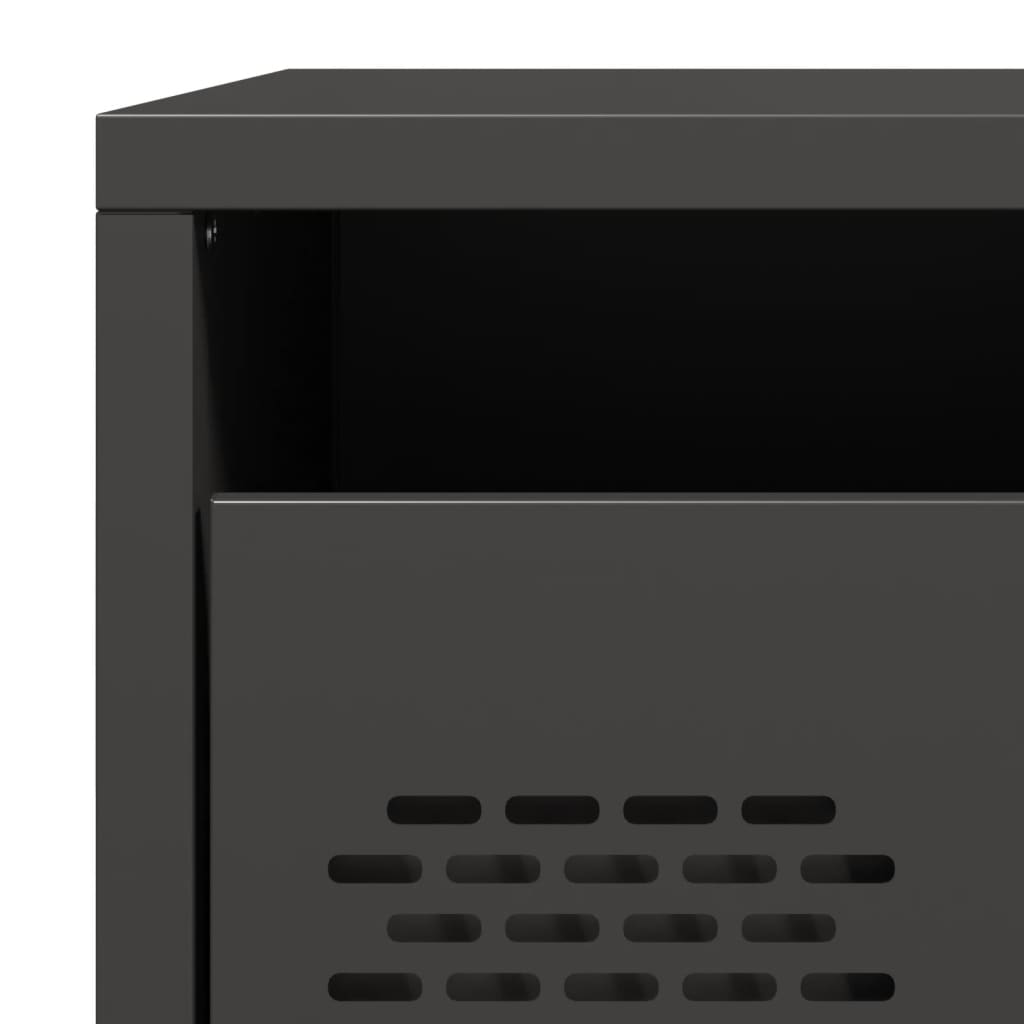 Bedside Cabinets 2 pcs Black 35x39x43.5 cm Steel