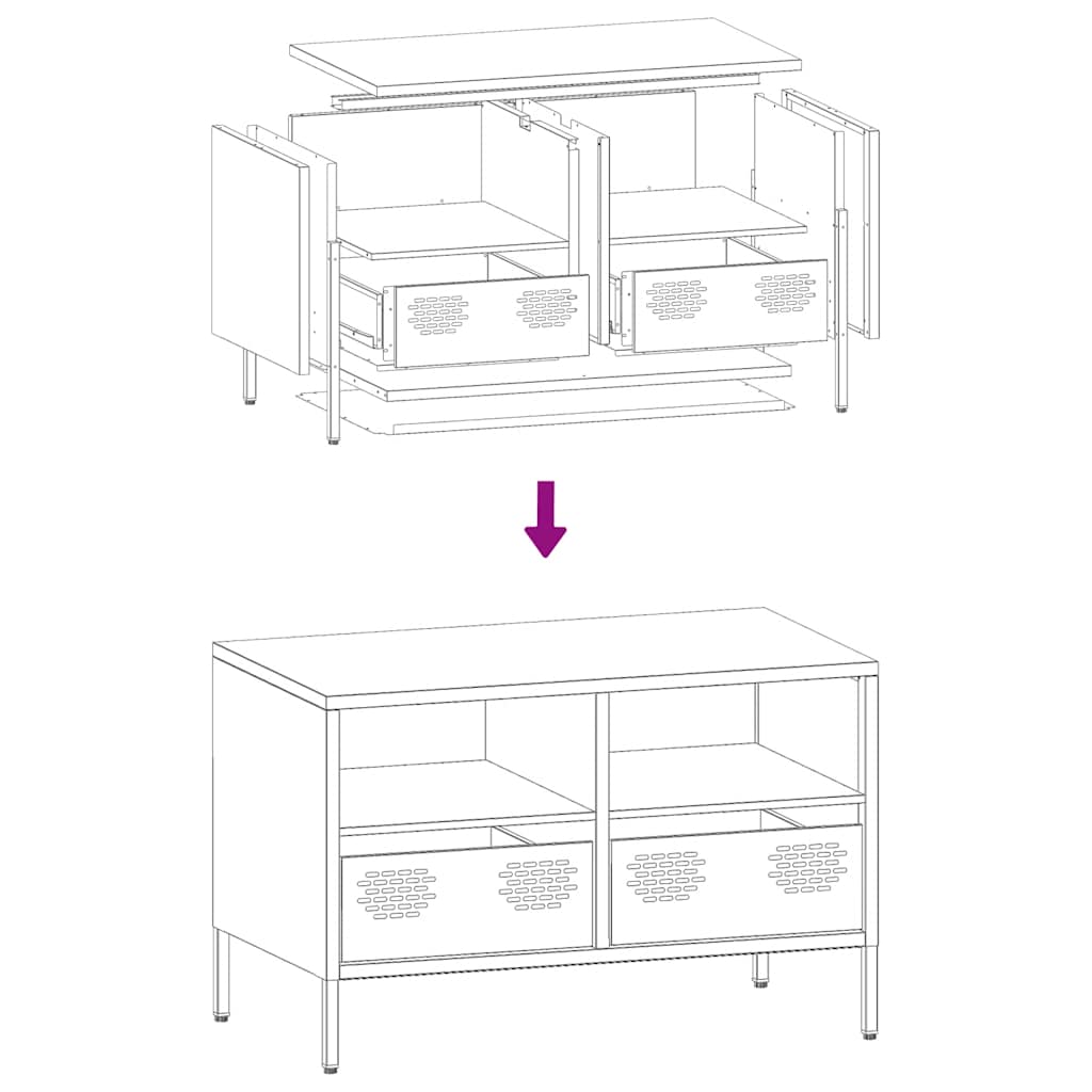 TV Cabinet Black 68x39x43.5 cm Cold-rolled Steel