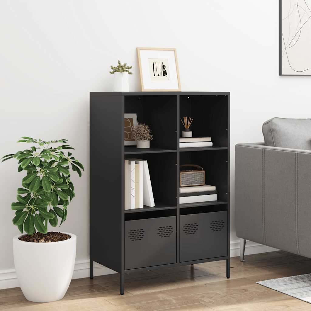 Highboard Black 68x39x103.5 cm Steel