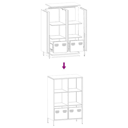 Highboard Black 68x39x103.5 cm Steel