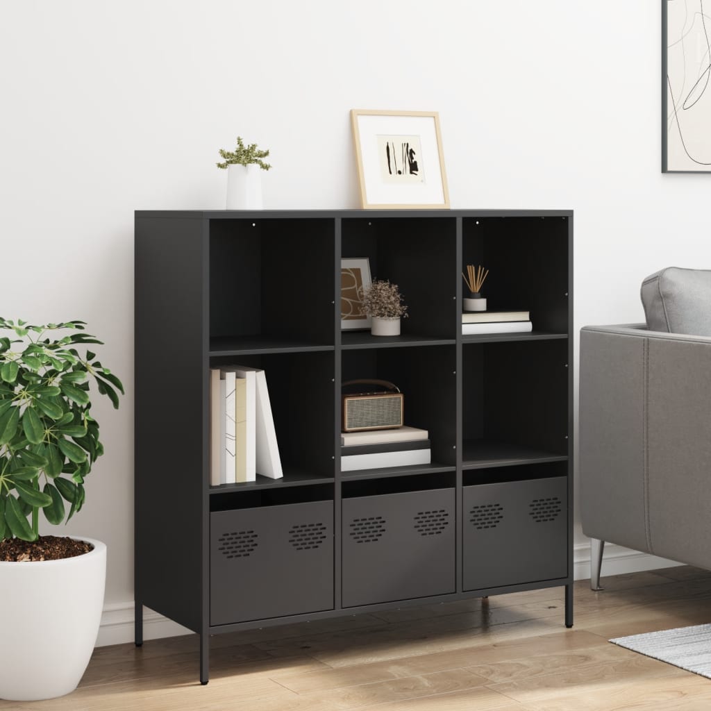 Highboard Black 101.5x39x103.5 cm Steel