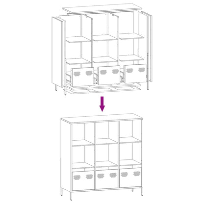 Highboard Black 101.5x39x103.5 cm Steel