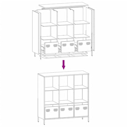Highboard Anthracite 101.5x39x103.5 cm Steel