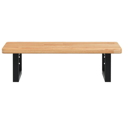 Basin Shelf Wall Mounted Steel and Solid Wood Oak