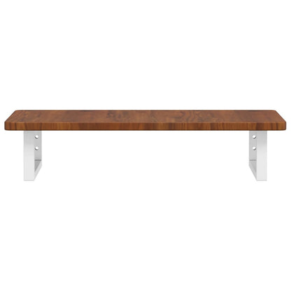 Basin Shelf Wall Mounted Steel and Solid Wood Oak