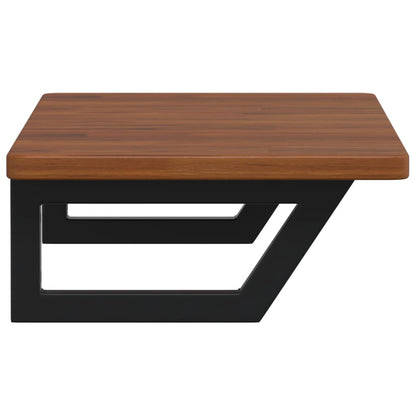 Basin Shelf Wall Mounted Steel and Solid Wood Oak