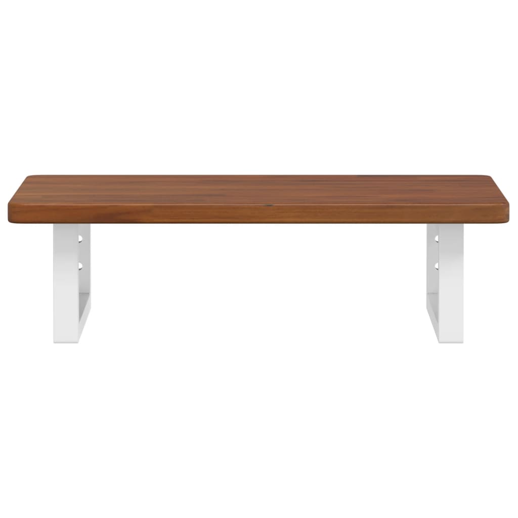 Basin Shelf Wall Mounted Steel and Solid Wood Oak