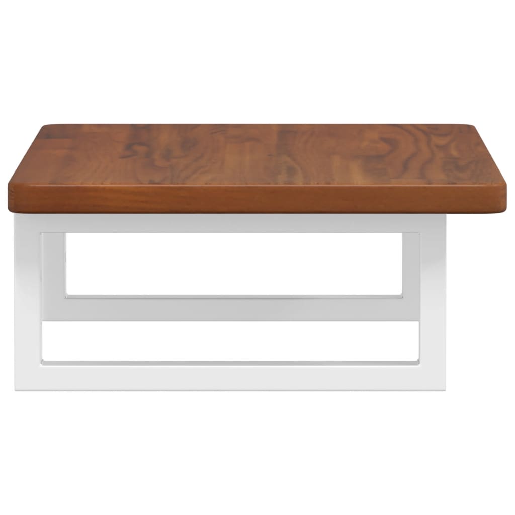 Basin Shelf Wall Mounted Steel and Solid Wood Oak