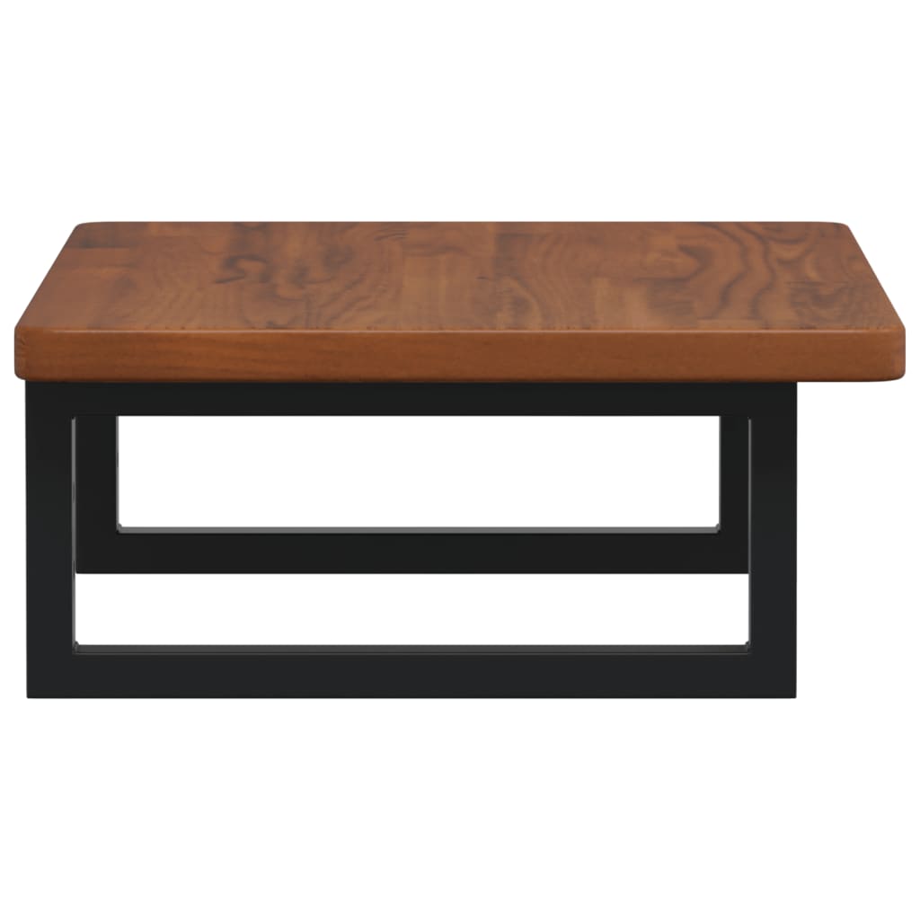 Basin Shelf Wall Mounted Steel and Solid Wood Oak