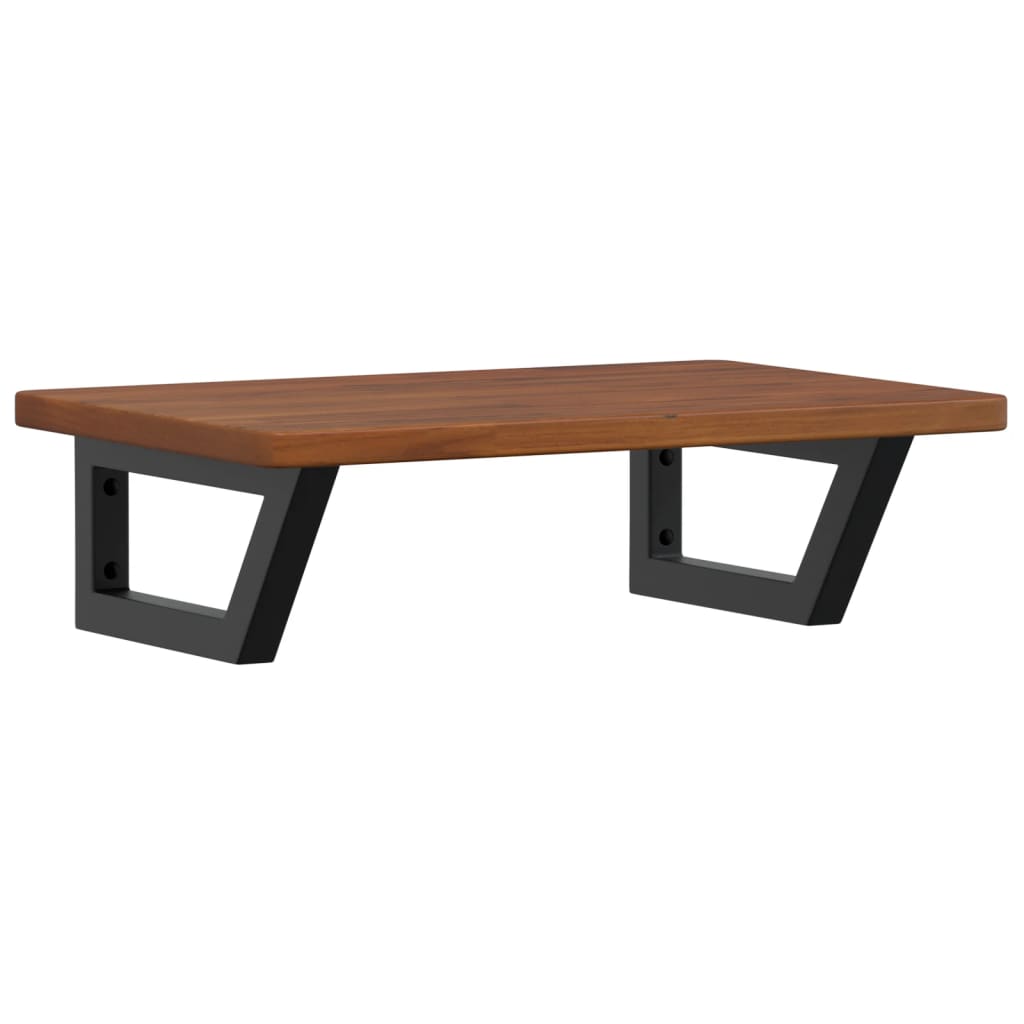 Basin Shelf Wall Mounted Steel and Solid Wood Oak