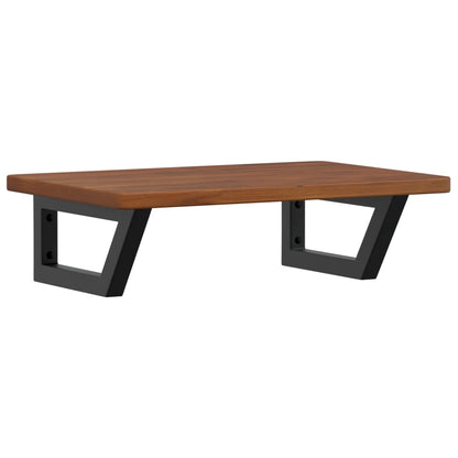 Basin Shelf Wall Mounted Steel and Solid Wood Oak
