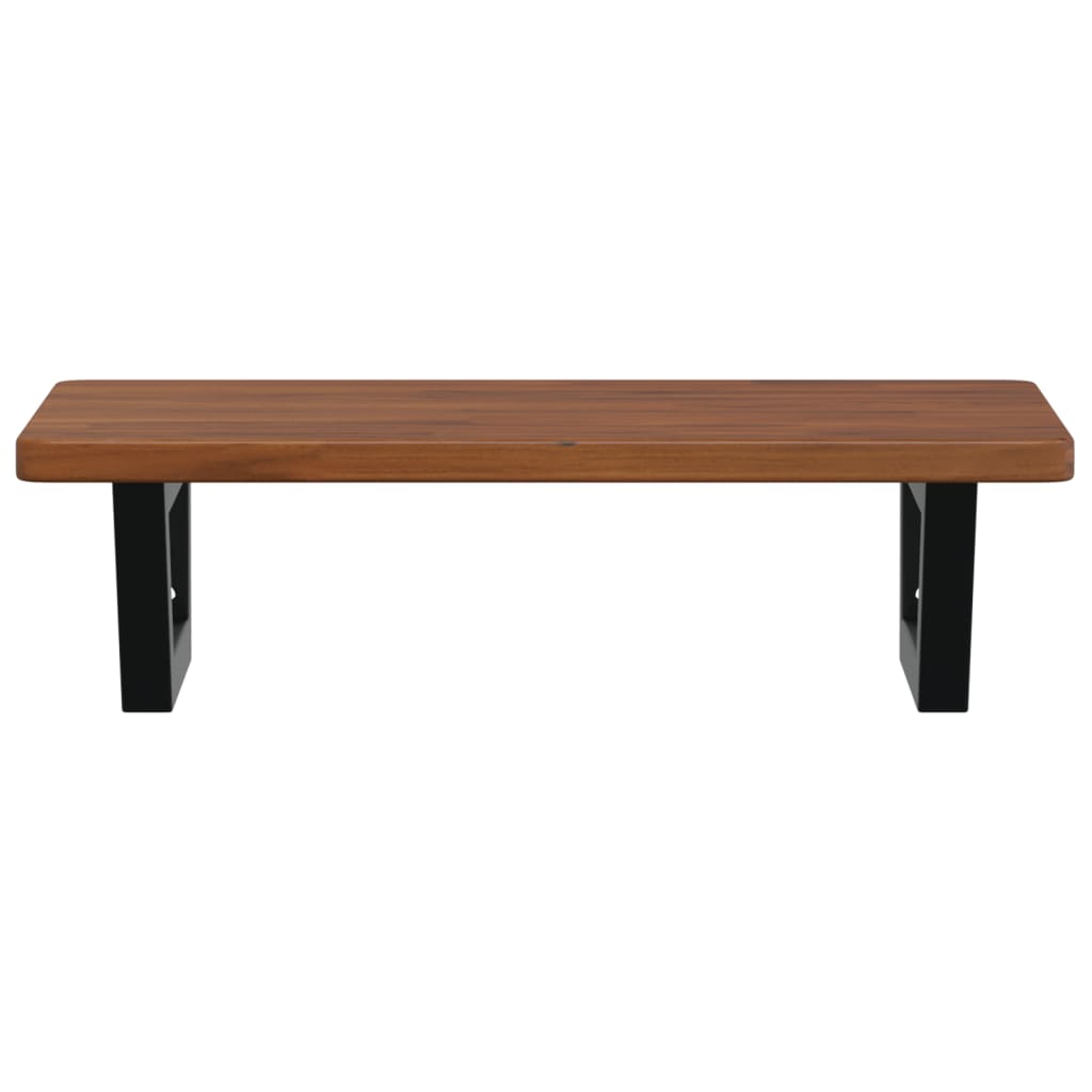 Basin Shelf Wall Mounted Steel and Solid Wood Oak
