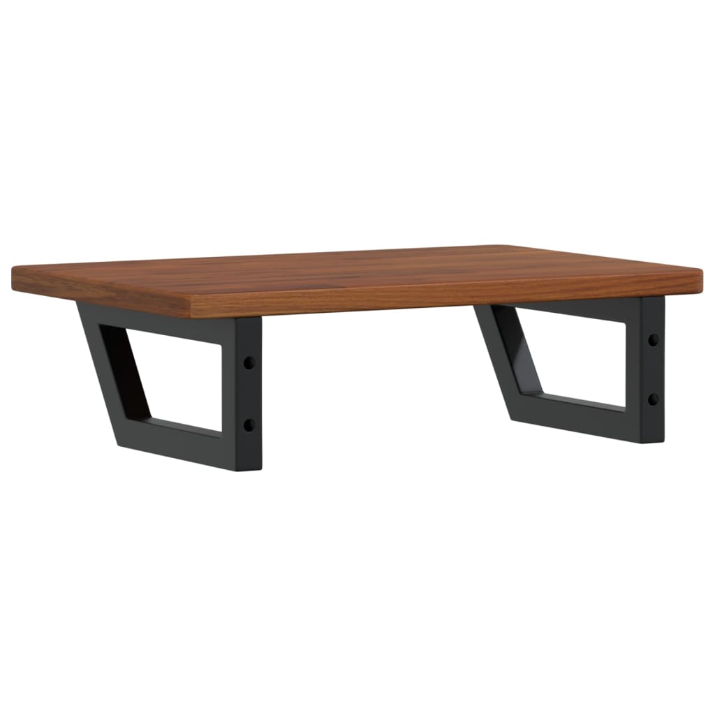 Basin Shelf Wall Mounted Steel and Solid Wood Oak