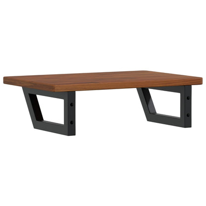 Basin Shelf Wall Mounted Steel and Solid Wood Oak
