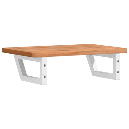 Basin Shelf Wall Mounted Steel and Solid Wood Beech
